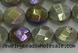 CLB678 15.5 inches 12mm faceted coin AB-color labradorite beads