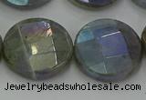 CLB681 15.5 inches 20mm faceted coin AB-color labradorite beads