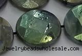 CLB682 15.5 inches 25mm faceted coin AB-color labradorite beads