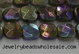 CLB685 15.5 inches 8mm faceted square AB-color labradorite beads