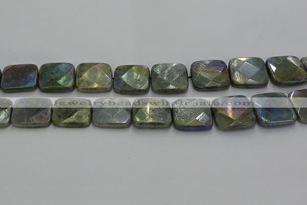 CLB691 15.5 inches 25mm faceted square AB-color labradorite beads