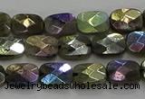 CLB695 15.5 inches 8*10mm faceted rectangle AB-color labradorite beads