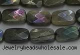 CLB696 15.5 inches 10*14mm faceted rectangle AB-color labradorite beads