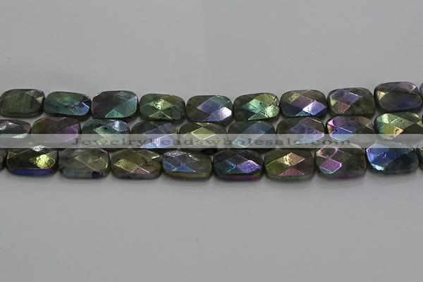 CLB699 15.5 inches 15*20mm faceted rectangle AB-color labradorite beads