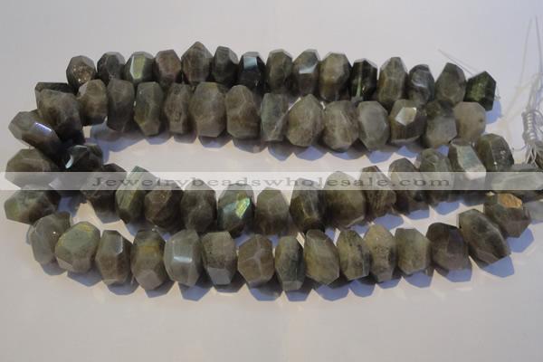 CLB701 15.5 inches 12*22mm - 14*24mm faceted nuggets labradorite beads