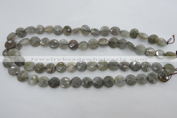 CLB741 15.5 inches 8mm faceted coin labradorite gemstone beads