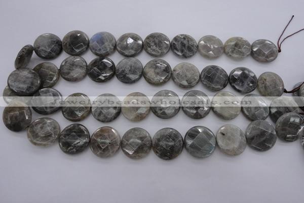 CLB744 15.5 inches 16mm faceted coin labradorite gemstone beads