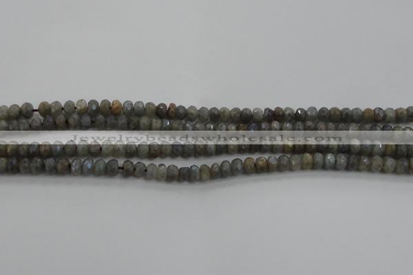 CLB756 15.5 inches 4*6mm faceted rondelle AB-color labradorite beads