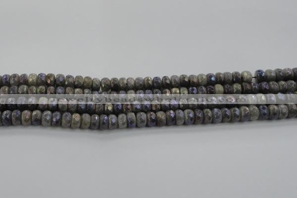 CLB757 15.5 inches 5*8mm faceted rondelle AB-color labradorite beads