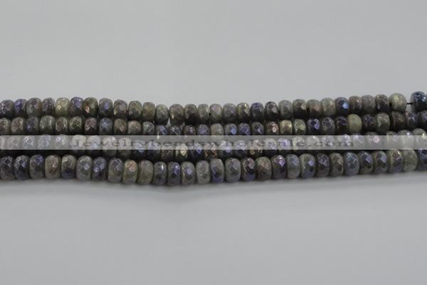 CLB758 15.5 inches 6*10mm faceted rondelle AB-color labradorite beads