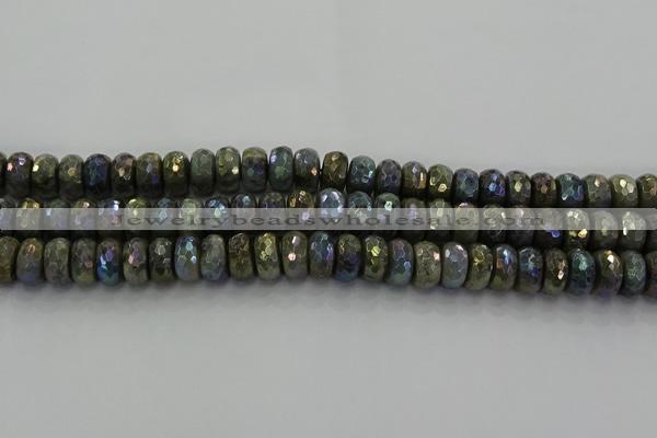 CLB759 15.5 inches 7*12mm faceted rondelle AB-color labradorite beads