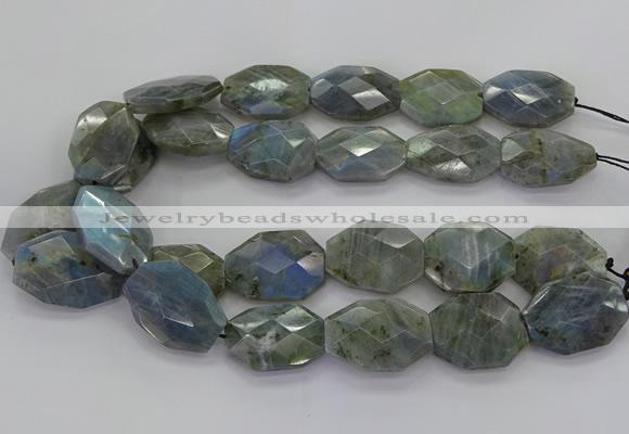 CLB770 15.5 inches 20*25mm - 22*30mm faceted freeform labradorite beads