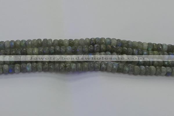 CLB773 15.5 inches 5*8mm faceted rondelle labradorite beads