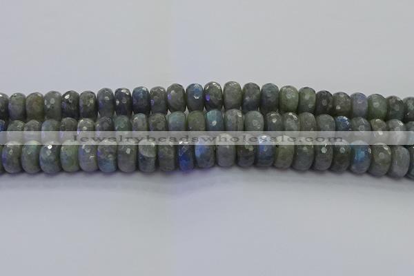 CLB776 15.5 inches 8*14mm faceted rondelle labradorite beads