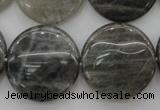 CLB78 15.5 inches 25mm flat round labradorite beads wholesale