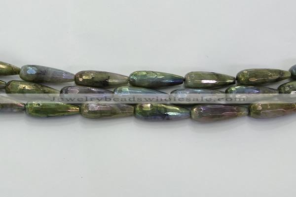 CLB785 15.5 inches 10*30mm faceted teardrop AB-color labradorite beads