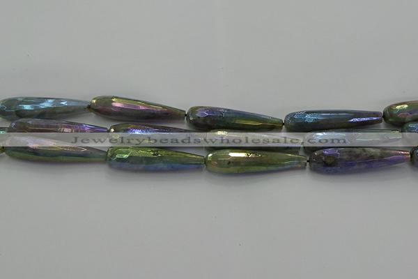 CLB786 15.5 inches 10*40mm faceted teardrop AB-color labradorite beads