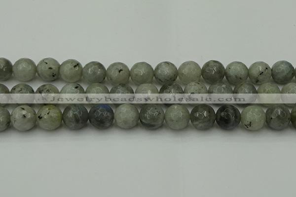 CLB865 15.5 inches 14mm faceted round AB grade labradorite beads