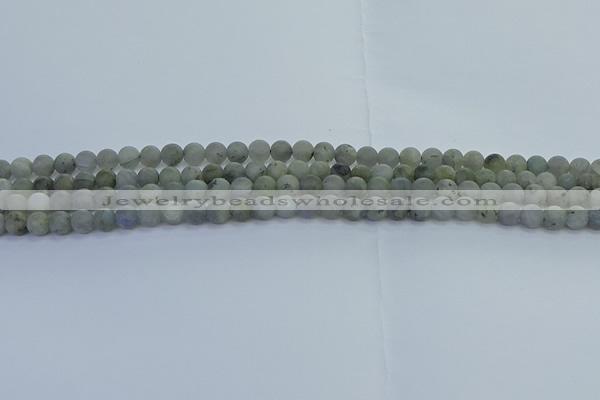 CLB871 15.5 inches 4mm round matte labradorite gemstone beads