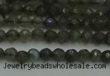 CLB900 15.5 inches 4mm faceted round labradorite gemstone beads