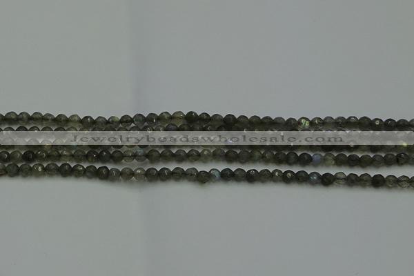 CLB900 15.5 inches 4mm faceted round labradorite gemstone beads