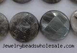 CLB91 15.5 inches 20mm faceted coin labradorite beads wholesale