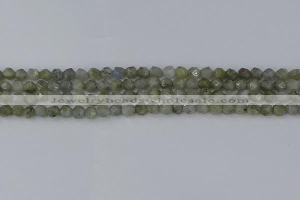 CLB992 15.5 inches 6mm faceted nuggets labradorite gemstone beads