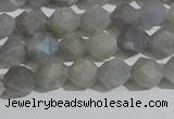 CLB996 15.5 inches 6mm faceted nuggets matte labradorite beads