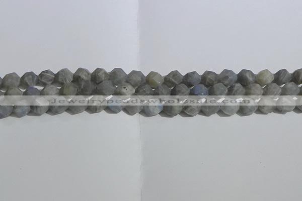 CLB997 15.5 inches 8mm faceted nuggets matte labradorite beads