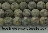 CLD202 15.5 inches 8mm round matte Chinese leopard skin jasper beads