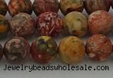 CLD213 15.5 inches 10mm round matte leopard skin jasper beads