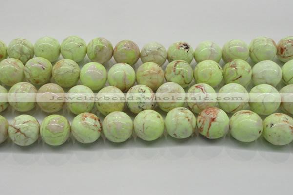 CLE207 15.5 inches 18mm round lemon turquoise beads wholesale