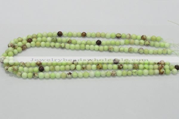 CLE31 15.5 inches 6mm round lemon turquoise beads wholesale