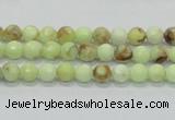 CLE33 15.5 inches 6mm faceted round lemon turquoise beads wholesale