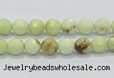 CLE34 15.5 inches 8mm faceted round lemon turquoise beads wholesale