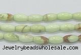 CLE35 15.5 inches 5*10mm rice lemon turquoise beads wholesale