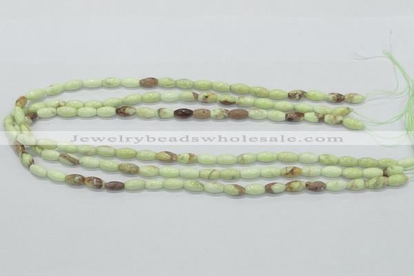 CLE35 15.5 inches 5*10mm rice lemon turquoise beads wholesale