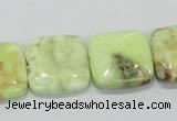 CLE39 15.5 inches 20*20mm square lemon turquoise beads wholesale