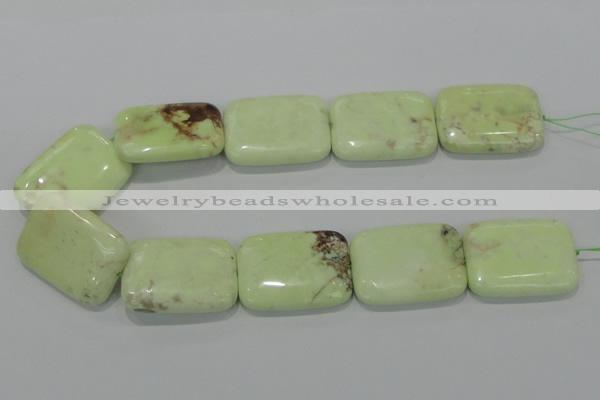 CLE44 15.5 inches 30*40mm rectangle lemon turquoise beads wholesale