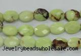 CLE53 15.5 inches 8*10mm faceted oval lemon turquoise beads