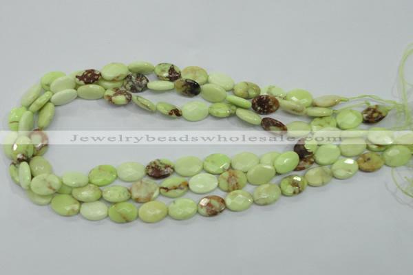 CLE54 15.5 inches 10*14mm faceted oval lemon turquoise beads