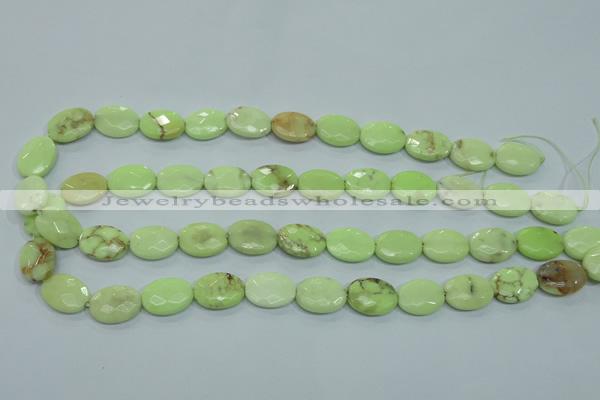 CLE55 15.5 inches 12*16mm faceted oval lemon turquoise beads