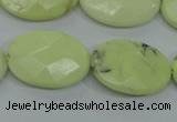 CLE57 15.5 inches 18*25mm faceted oval lemon turquoise beads