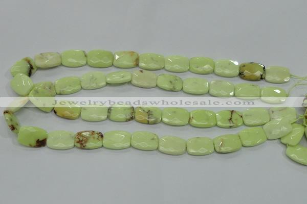 CLE63 15.5 inches 13*18mm faceted rectangle lemon turquoise beads