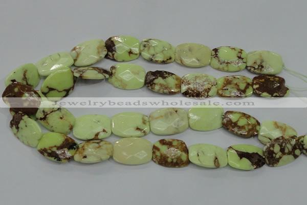 CLE64 15.5 inches 18*25mm faceted rectangle lemon turquoise beads