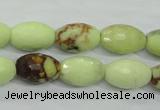 CLE70 15.5 inches 10*15mm faceted rice lemon turquoise beads