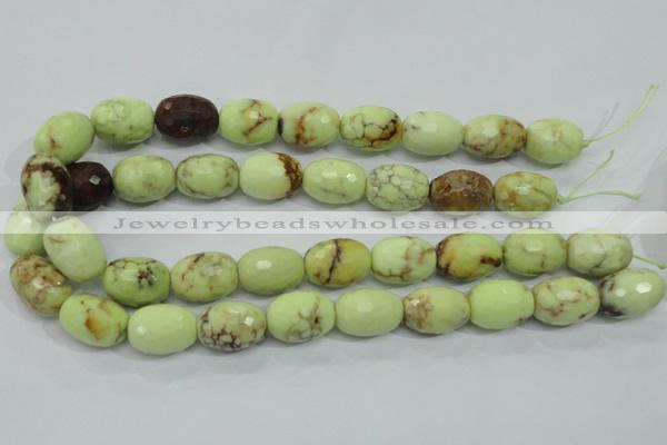 CLE71 15.5 inches 15*20mm faceted rice lemon turquoise beads