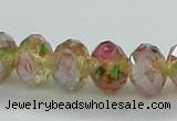 CLG03 12 inches 6*8mm faceted rondelle handmade lampwork beads