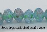 CLG05 12 inches 6*8mm faceted rondelle handmade lampwork beads