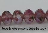 CLG06 12 inches 6*8mm faceted rondelle handmade lampwork beads